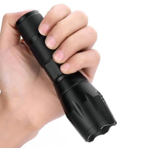 PLATINET ALUMINIUM FLASHLIGHT LATARKA TACTICAL LED BLACK [45097]