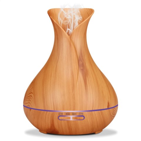 PLATINET AROMA DIFFUSER HUMIDIFIER NAWILŻACZ POWIETRZA BROWN LIGHT WOOD 400 ML + 10 ML LAVENDER ESSENTIAL OIL [45520]
