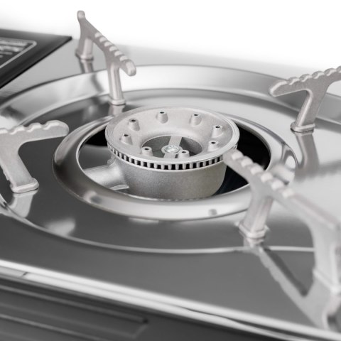 PLATINET CAMPING COOKING STOVE FOR GAS CARTRIGES 2 BURNER KUCHENKA TURYSTYCZNA NA KARTUSZE GAZOWE 2 PALNIKI BLACK [46135]