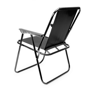 PLATINET CAMPING FOLDING CHAIR KRZESŁO KAMPINGOWE SKŁADANE 52X44X75 CM FULL BLACK [45912]