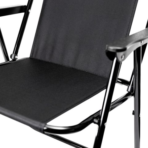 PLATINET CAMPING FOLDING CHAIR KRZESŁO KAMPINGOWE SKŁADANE 52X44X75 CM FULL BLACK [45912]
