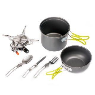 PLATINET CAMPING GAS STOVE + ACCESSORIES PALNIK NA KARTUSZ GAZOWY Z AKCESORIAMI [46133]