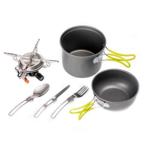 PLATINET CAMPING GAS STOVE + ACCESSORIES PALNIK NA KARTUSZ GAZOWY Z AKCESORIAMI [46133]
