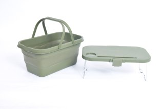 PLATINET CAMPING PICNIC BASKET 47X29X23,5 CM, 16L, FOLDING, WITH 2 IN 1 LID / TABLE GREEN [46139]