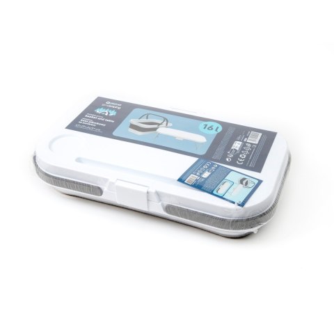 PLATINET CAMPING PICNIC BASKET 47X29X23,5 CM, 16L, FOLDING, WITH 2 IN 1 LID / TABLE WHITE-GREY [45904]