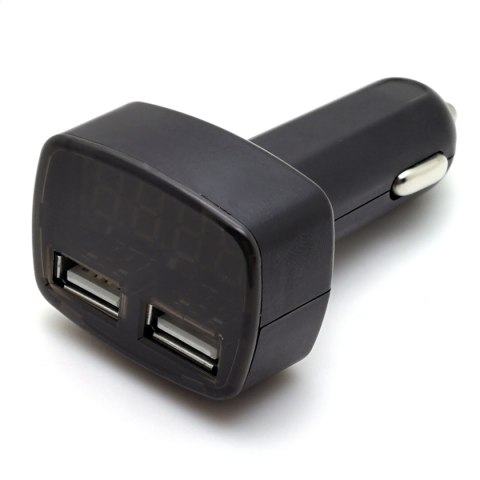 PLATINET CAR CHARGER ŁADOWARKA SAMOCHODOWA 2xUSB 2.4A Voltage & Temperature LCD [44803]