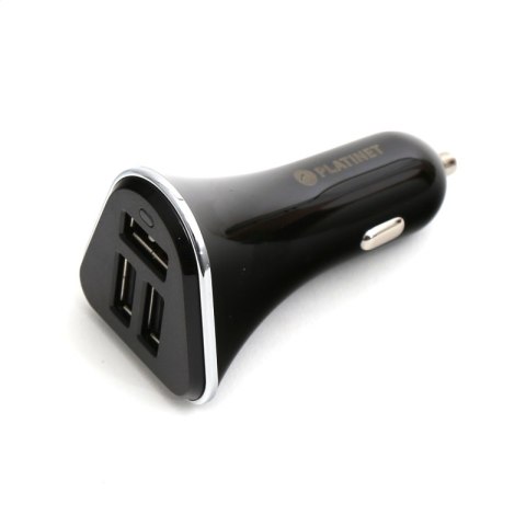 PLATINET CAR CHARGER ŁADOWARKA SAMOCHODOWA 3xUSB 5,4A 27W + MICRO USB CABLE KABEL 1M BLACK [43721]