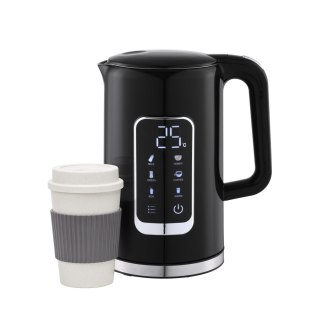 PLATINET CZAJNIK KETTLE LCD DISPLAY 1,7L 5 TEMPERATURE SETTINGS + 450ML TRAVEL MUG BLACK [45976]