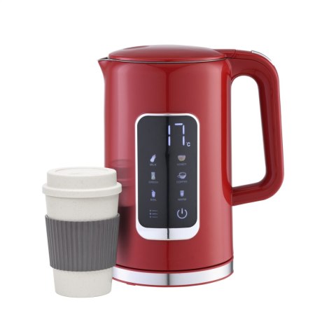 PLATINET CZAJNIK KETTLE LCD DISPLAY 1,7L 5 TEMPERATURE SETTINGS + 450ML TRAVEL MUG BURGUND RED [45979]
