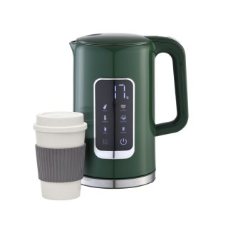 PLATINET CZAJNIK KETTLE LCD DISPLAY 1,7L 5 TEMPERATURE SETTINGS + 450ML TRAVEL MUG OLIVE GREEN [45977]