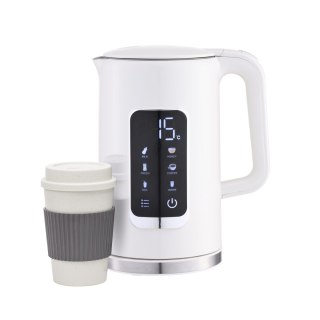 PLATINET CZAJNIK KETTLE LCD DISPLAY 1,7L 5 TEMPERATURE SETTINGS + 450ML TRAVEL MUG WHITE [45980]
