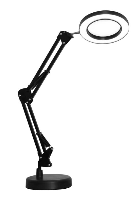 PLATINET DESK DRAWING LAMP LAMPA KREŚLARSKA MAGNIFY 10W, 1 HEAD, 48 LED, 3xMAGNIFYING LENS, BASE, WITH CHARGER, BLACK [46025]