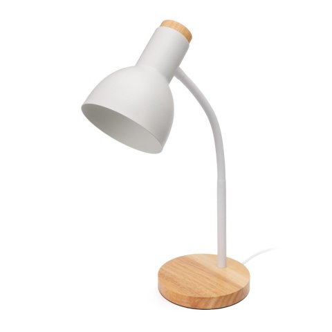 PLATINET DESK LAMP LAMPKA BIURKOWA MARMA E27 WOODEN BASE METAL WHITE [46008]