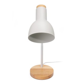 PLATINET DESK LAMP LAMPKA BIURKOWA MARMA E27 WOODEN BASE METAL WHITE [46008]