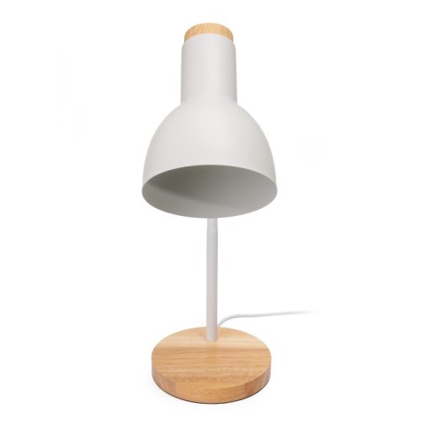 PLATINET DESK LAMP LAMPKA BIURKOWA MARMA E27 WOODEN BASE METAL WHITE [46008]