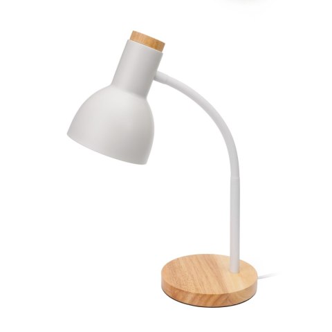 PLATINET DESK LAMP LAMPKA BIURKOWA MARMA E27 WOODEN BASE METAL WHITE [46008]