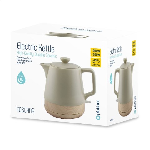 PLATINET ELECTRIC KETTLE CZAJNIK ELEKTRYCZNY TOSCANA 1,0 L CERAMIC BEIGE [45733]