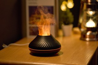PLATINET FLAME AROMA DIFFUSER HUMIDIFIER NAWILŻACZ POWIETRZA 130ML 6,5W BLACK + 10 ML LAVENDER ESSENTIAL OIL [46111]