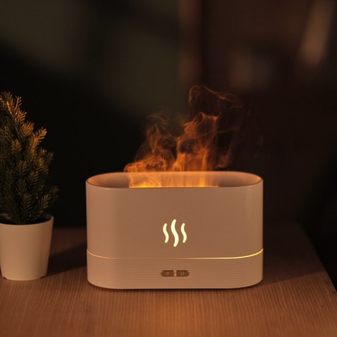 PLATINET FLAME AROMA DIFFUSER HUMIDIFIER NAWILŻACZ POWIETRZA 180ML 4,5W WHITE + 10 ML LAVENDER ESSENTIAL OIL [46110]