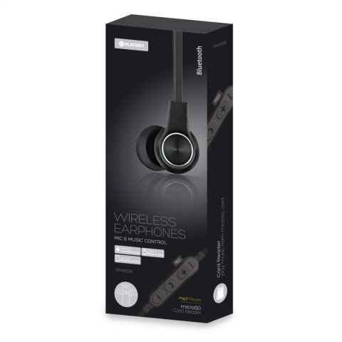 PLATINET IN-EAR BLUETOOTH V4.2 SŁUCHAWKI DOUSZNE + microSD EARPHONES + MIC PM1062 BLACK [44472] TE