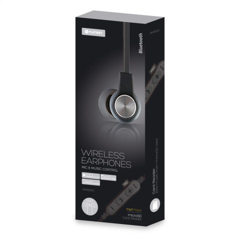PLATINET IN-EAR BLUETOOTH V4.2 SŁUCHAWKI DOUSZNE + microSD EARPHONES + MIC PM1062 GRAY [44474] TE