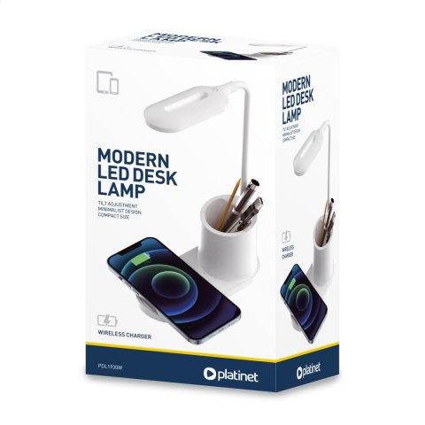 PLATINET LED DESK LAMP LAMPKA BIURKOWA WITH WIRELESS CHARGER 10W WHITE [ 45247 ]