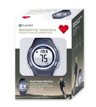 PLATINET SPORT WATCH W/ HEART RATE MONITOR PHR117 BLUE [43125]