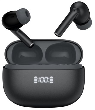 PLATINET TWS ANC ENC EARPHONES SŁUCHAWKI DOUSZNE BLUETOOTH DISPLAY BLACK 46193