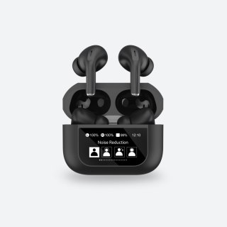 PLATINET TWS EARPHONES TOUCH DISPLAY SŁUCHAWKI BEZPRZEWODOWE DOUSZNE BLUETOOTH 5.4 300MAH ANC BLACK [46178]