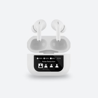 PLATINET TWS EARPHONES TOUCH DISPLAY SŁUCHAWKI BEZPRZEWODOWE DOUSZNE BLUETOOTH 5.4 300MAH ANC WHITE [46177]