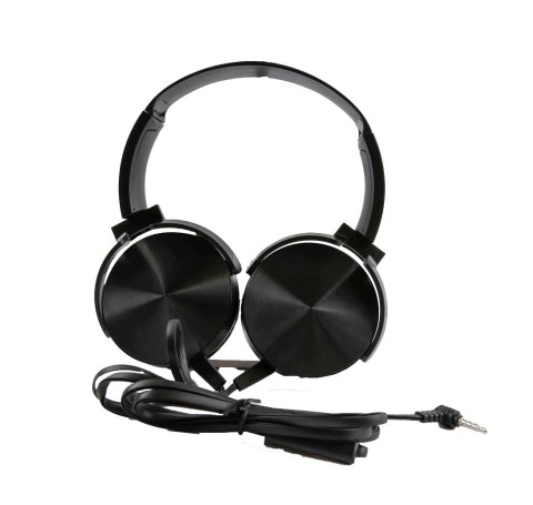 PLATINET WIRED HEADPHONES SŁUCHAWKI PRZEWODOWE 1,5M NAUSZNE ADAPTER BLACK [46105]