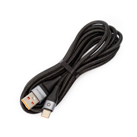 PLATINET CABLE BRAIDED KABEL W OPLOCIE USB-A TO USB-C 18W 2.1A 2M BLACK [45880]