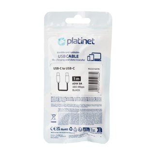 PLATINET CABLE KABEL USB-C TO USB-C 60W 3A 1M BLACK [45966]