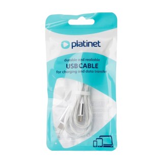 PLATINET CABLE KABEL USB-C TO USB-C 60W 3A LED 1M WHITE [45889]
