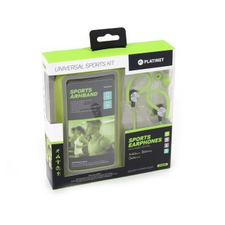 PLATINET IN-EAR EARPHONES SŁUCHAWKI + MIC SPORT + ARMBAND PM1070 GREEN [42928] TE