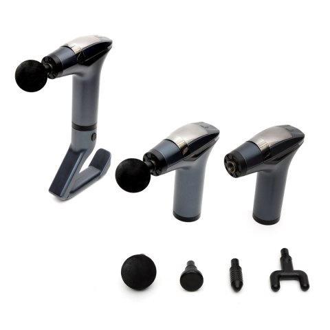 PLATINET MASSAGE GUN PISTOLET WIBRACYJNY DO MASAŻU 1500 mAh 2400-3200 rpm 4 tips belt [45974]