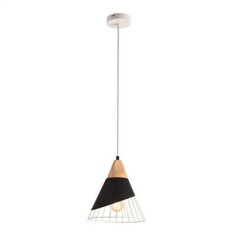 PLATINET PENDANT LAMP LAMPA SUFITOWA IRIS E27 METAL + WOOD BLACK [44023]