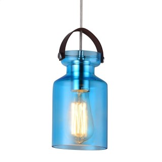 PLATINET PENDANT LAMP LAMPA SUFITOWA ZEFIR E27 GLASS BLUE [44018]