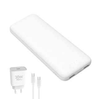 PLATINET POWER BANK 10000 mAh + CHARGER 20W PD + CABLE USB-C 1M 3IN1 SET WHITE [45998]