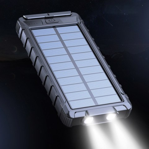 PLATINET POWER BANK 10000 mAh POLYMER 2A USB SOLAR PANEL [45812] TE