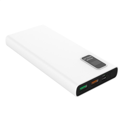 PLATINET POWER BANK 10000 mAh Polymer PD 20W QC 3.0 LED Screen White [45727]