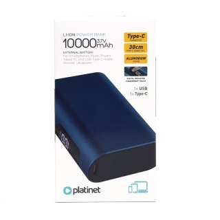 PLATINET POWER BANK 10000 mAh USB-C PD 20W+ SCP 22.5W HD+ TOUCH MINI BLUE [45832]