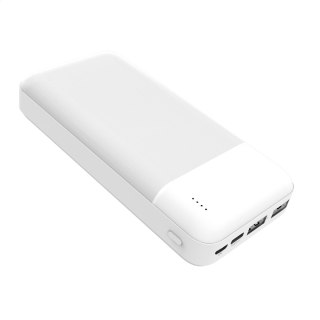 PLATINET POWER BANK 20000 mAh 10W 100CM CABLE POLYMER ABS TEXTURE WHITE [45723]