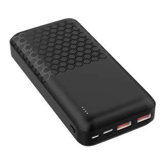 PLATINET POWER BANK 20000 mAh 20W PD + CABLE USB-C 1M HONEYCOMB BLACK [45932]
