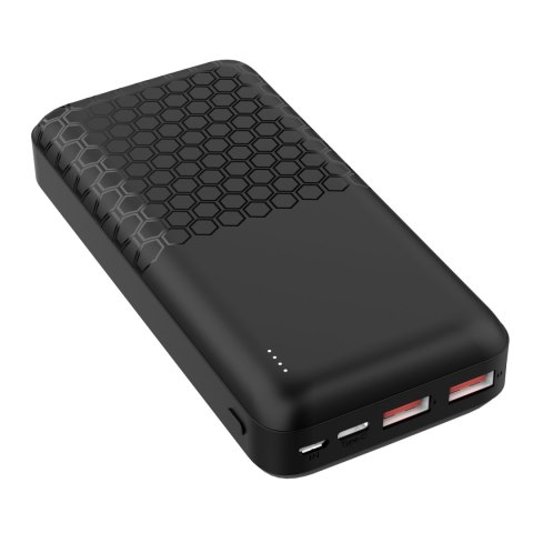 PLATINET POWER BANK 20000 mAh 20W PD + CABLE USB-C 1M HONEYCOMB BLACK [45932]
