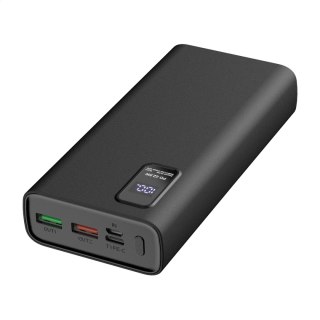 PLATINET POWER BANK 20000 mAh 20W PD QC + CABLE USB-C 1M POLYMER LED SCREEN BLACK [45728]