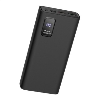 PLATINET POWER BANK 20000 mAh 20W PD QC + CABLE USB-C 1M POLYMER LED SCREEN BLACK [45728]