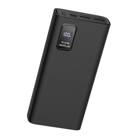 PLATINET POWER BANK 20000 mAh 20W PD QC + CABLE USB-C 1M POLYMER LED SCREEN BLACK [45728]