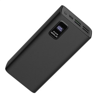 PLATINET POWER BANK 30000 mAh 20W PD QC + CABLE USB-C POLYMER LED SCREEN BLACK [45729]
