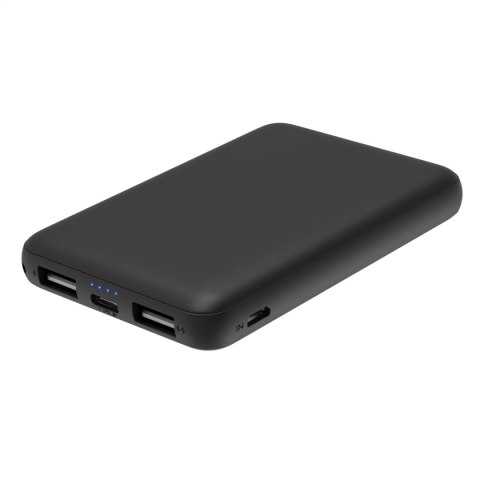 PLATINET POWER BANK 5000mAh POLYMER 2.1A DUAL INPUT DUAL OUTPUT BLACK + USB-C CABLE KABEL [45216]